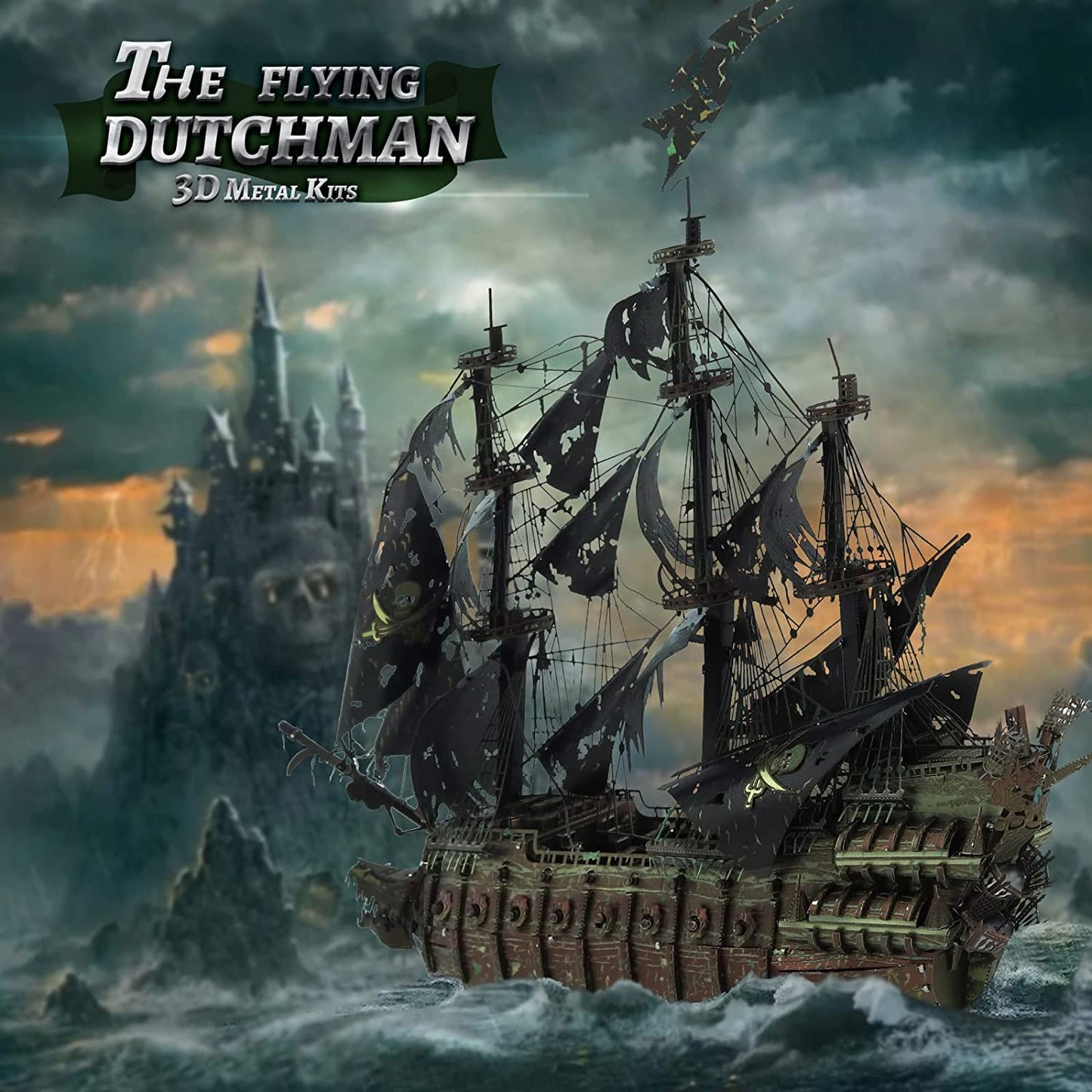 Piececool Metal 3D Puzzles for Adults, Flying Dutchman Pirate Ship Model Kits, 3D Watercraft Model Building Kit, DIY Craft Kits Difficult 3D Puzzles for Family Time, Great Birthday Gifts