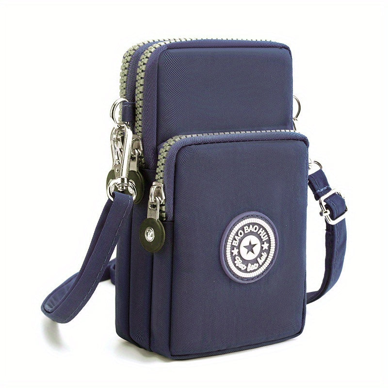 1pc Unisex Nylon Passport Holder - Retro Zipper Closure, Adjustable Strap - Going Out Essentials | Lightweight & Compact | Wet Wipe Clean