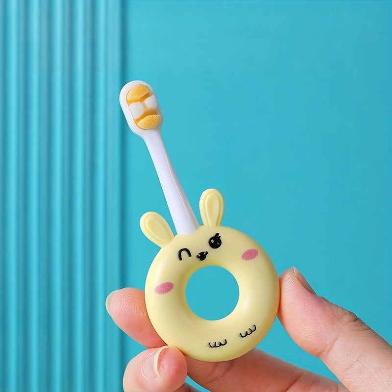 [Soft Silicone Toothbrush] Super Soft Silicone Baby Toothbrush For Toddlers 0-3 Years | Cute Cartoon Design, Gentle Cleaning For Sensitive Teeth