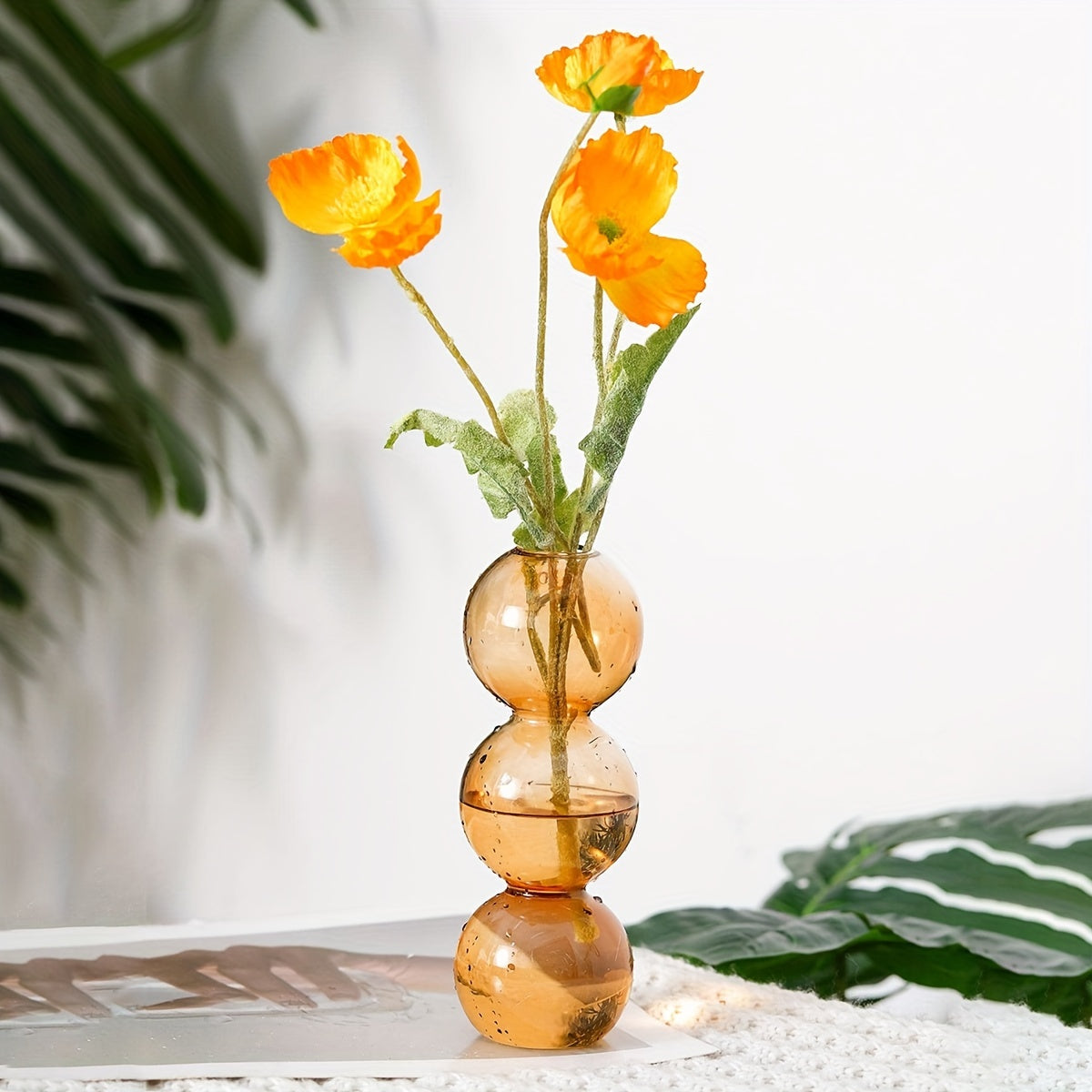 Chic Glass Bubble Vase - Transparent, Artistic Design for Home Decor | Perfect for Bedroom, Living Room & Dining Table | Nordic-Inspired Minimalist Centerpiece