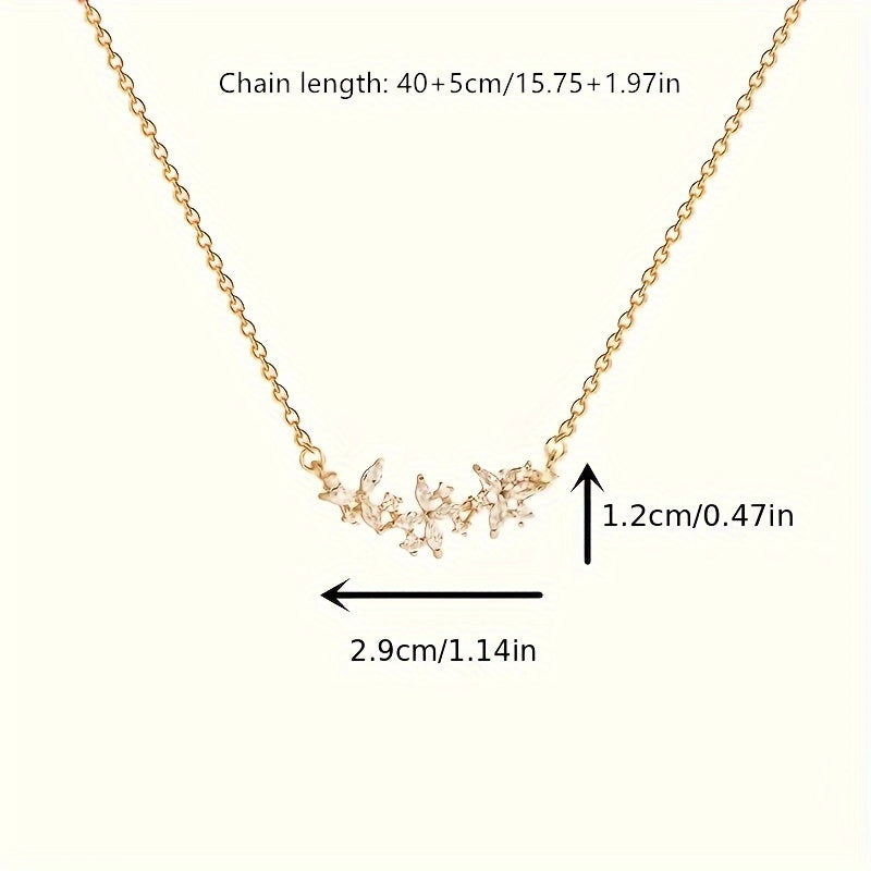 Stainless Steel Chain Flower Petals Pendant Necklace For Men Fashion Luxury Zirconia Choker Necklaces Male Jewelry Gifts
