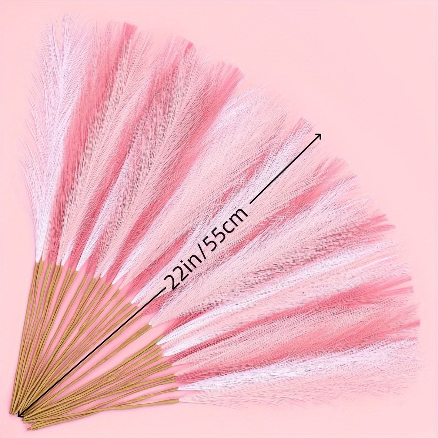 21pcs Artificial Pampas Grass - Faux Reed Feathers for Home & Wedding Decor, Perfect for Vase Display, Event Styling, Table Centerpiece, Natural Aesthetic, Minimalist Arrangement, Realistic Texture, Durable Stems, Feather Acc