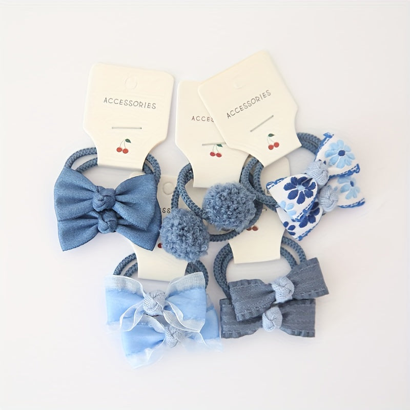 10pcs Cute Bowknot Headwear, Kids Elastic Hair Bands, Cartoon Accessories Baby Headdress