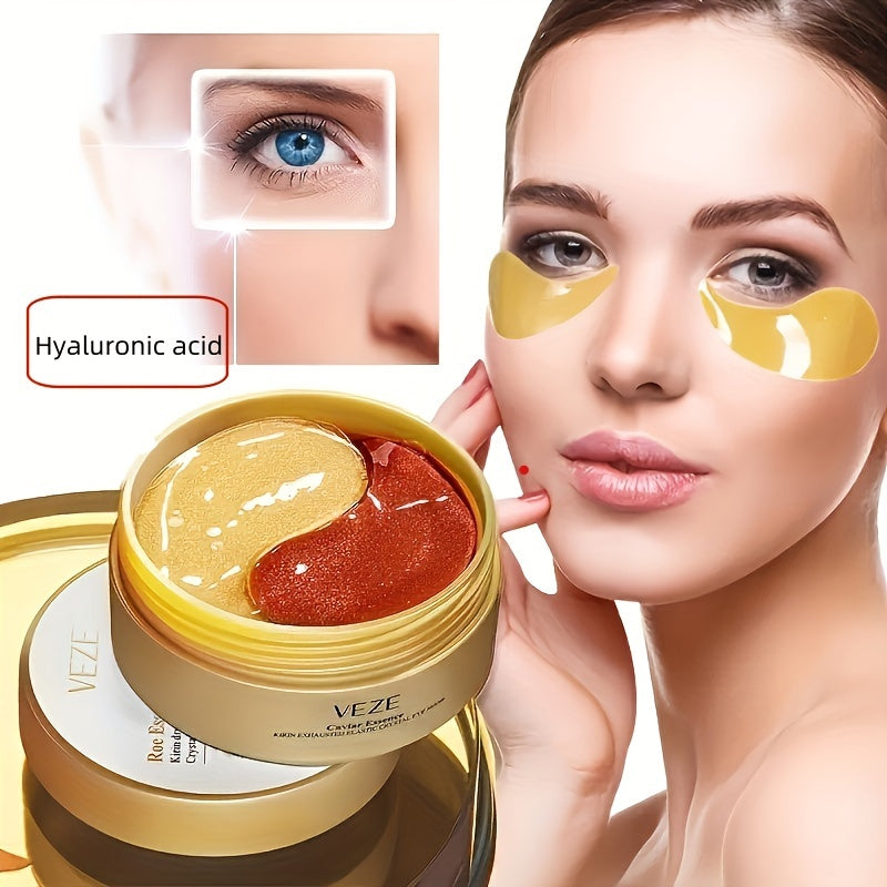 60pcs Caviar Eye Mask, Moisturizing Eye Patches, Lifting Firming Under Eye Skin, Smoothes Wrinkles