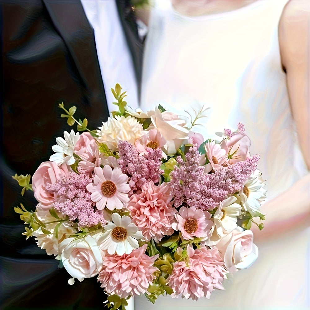 2 Bouquets of Vibrant Pink and White Peonies - Real Touch Artificial Flower Arrangement with Roses, Lavender, and Eucalyptus - Perfect for Weddings, Birthdays, Anniversaries, Mother'S Day - Indoor/Outdoor Decor, Holiday Celeb