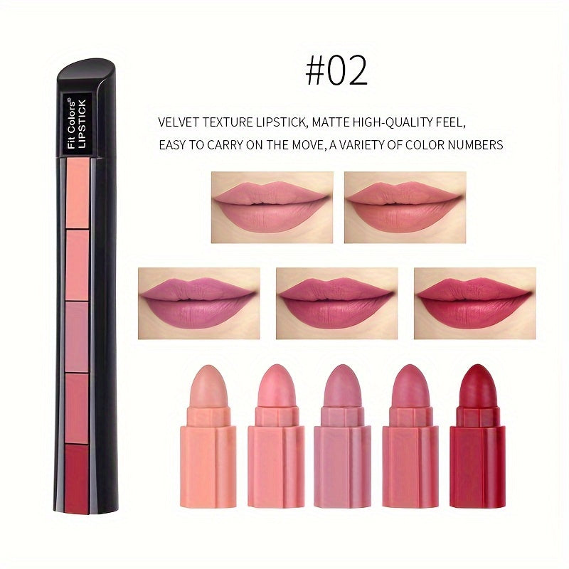 6 Color Lipstick Set 6 Sections Velvet Revealing Color Nonstick Cup Lip Gloss Pencil Waterproof Velvet Lip Gloss Valentine's Day Gifts