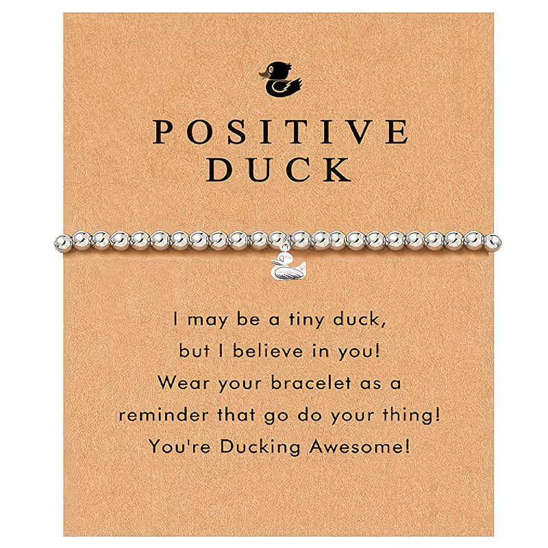 Cute Duckling Evil Eye charm bracelet