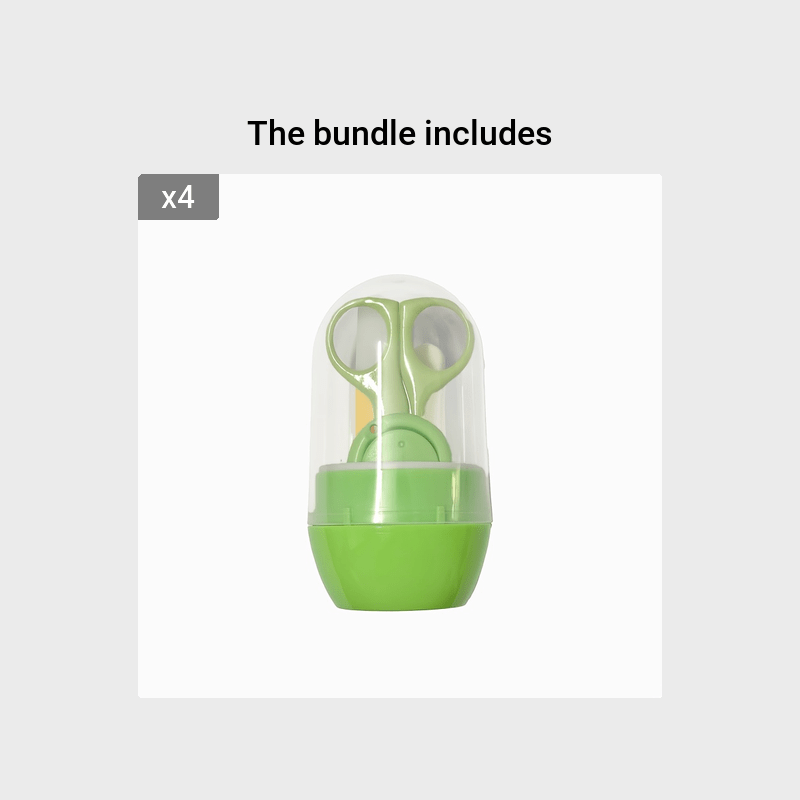 4pcs Infant Grooming Kit, 4-In-1 Nail Clipper Set, Includes Nail Clippers, Scissors, Nail File, And Tweezers