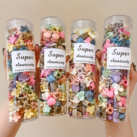 50 Sets Of Mini Hair Clips, Cute Plastic Flower-Shaped Hair Accessories, Pure Color Braids, Suitable for Teenagers, Cute Girls, Accessories