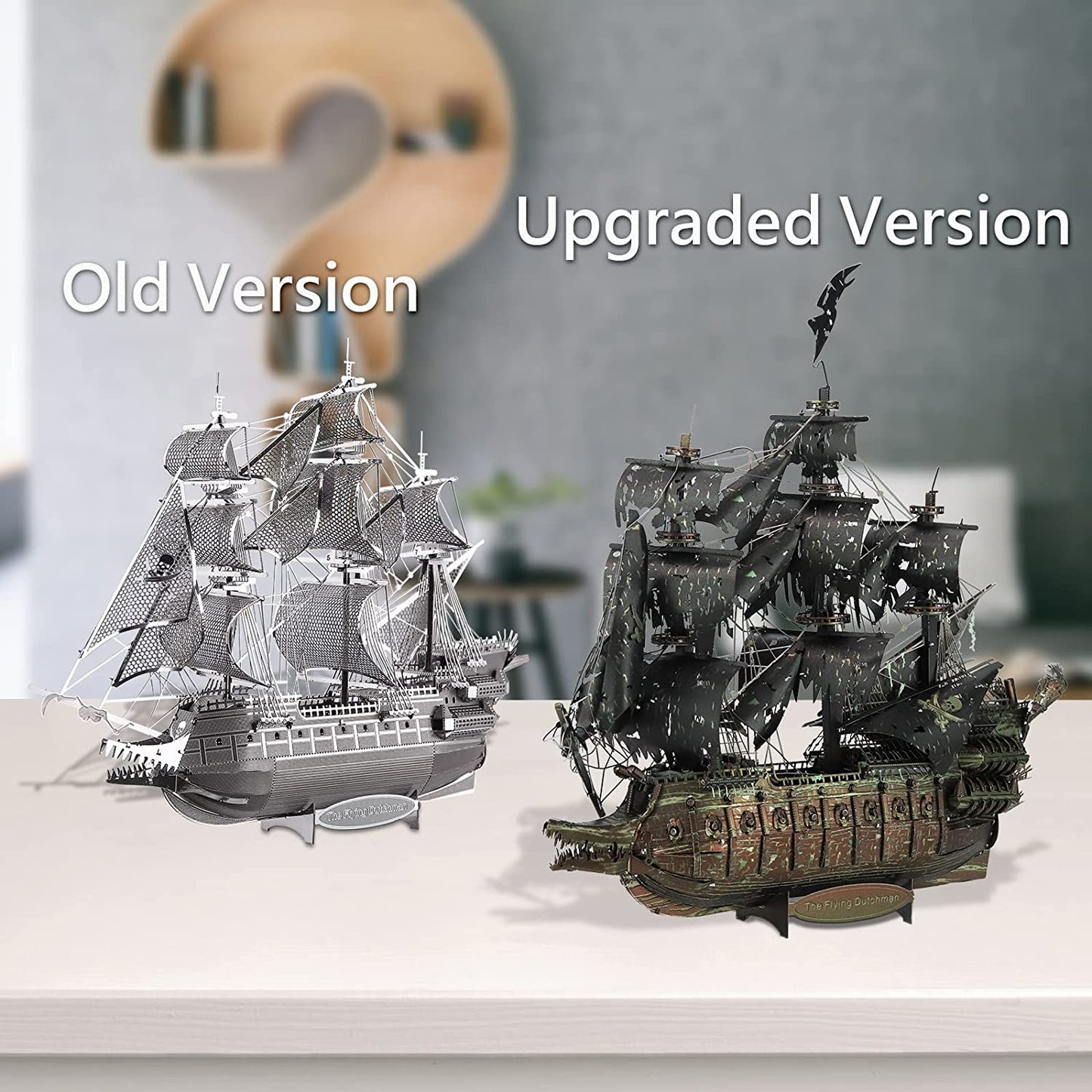 Piececool Metal 3D Puzzles for Adults, Flying Dutchman Pirate Ship Model Kits, 3D Watercraft Model Building Kit, DIY Craft Kits Difficult 3D Puzzles for Family Time, Great Birthday Gifts