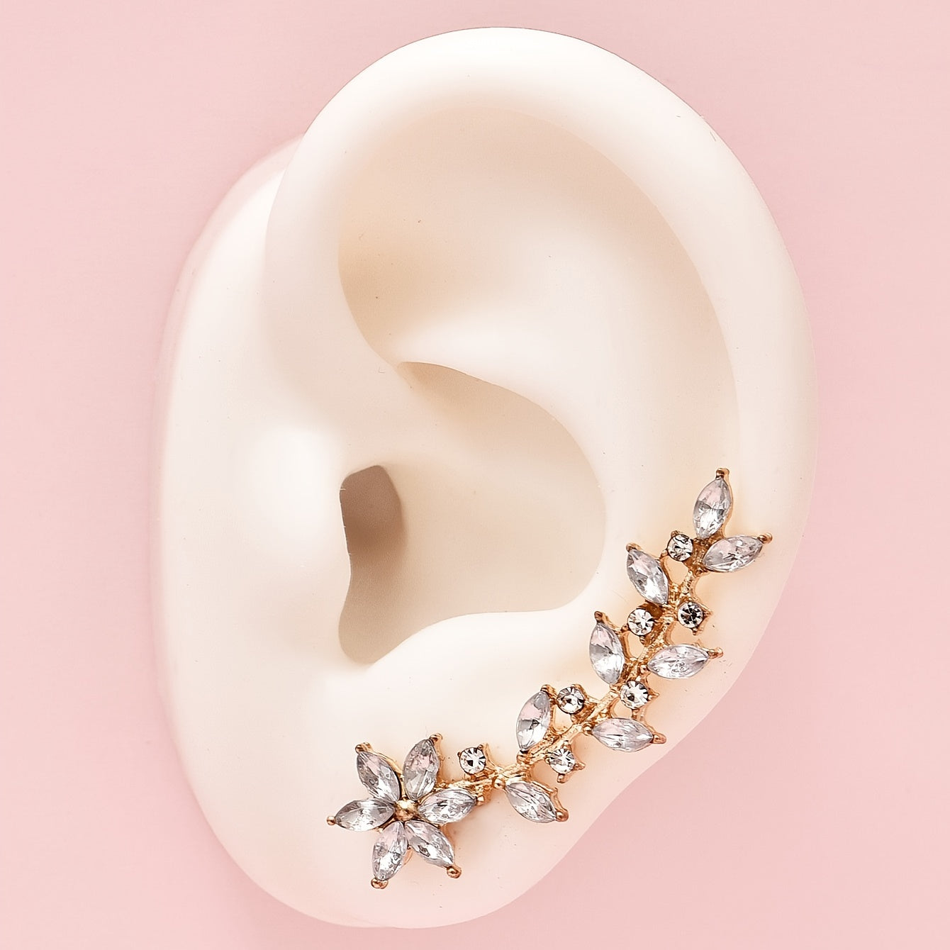 1 Pair Bohemian Crystal Leaf Earrings