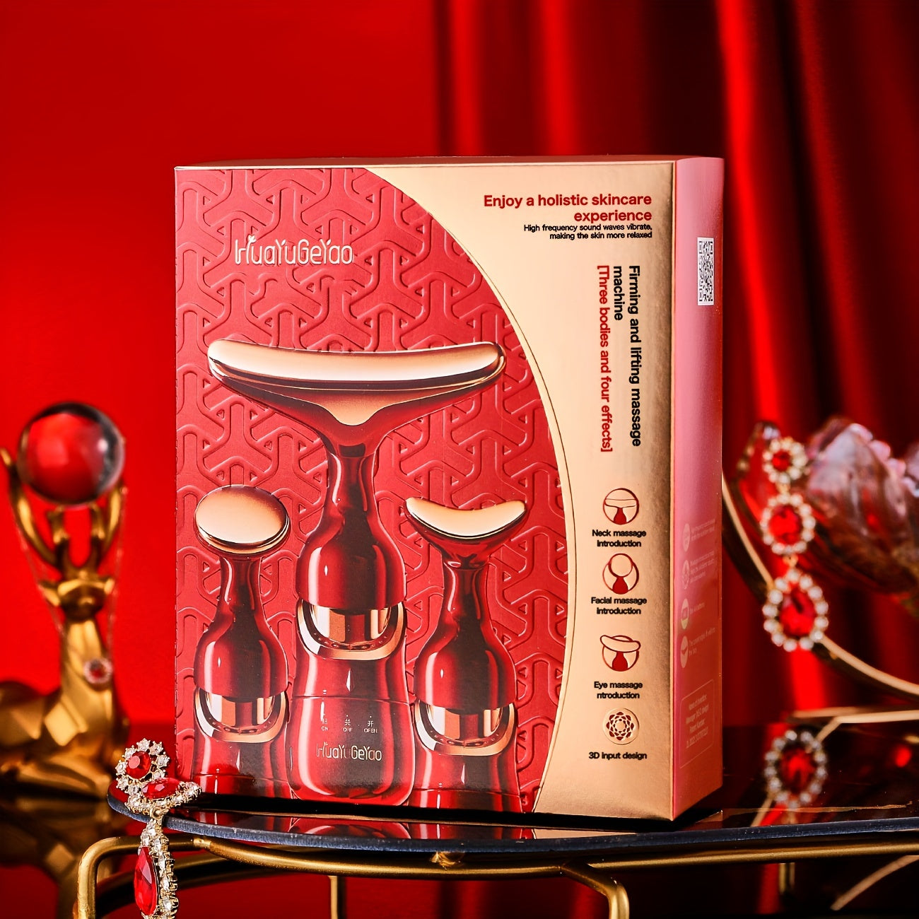 Advanced 3-in-1 Facial Beauty Massager - All-in-One Skincare Solution for Stimulated Hydration Boost, Ergonomic Comfortable Grip - Perfect Gift Choice for Women, A Special Occasion Delight - Mothers Day Gift