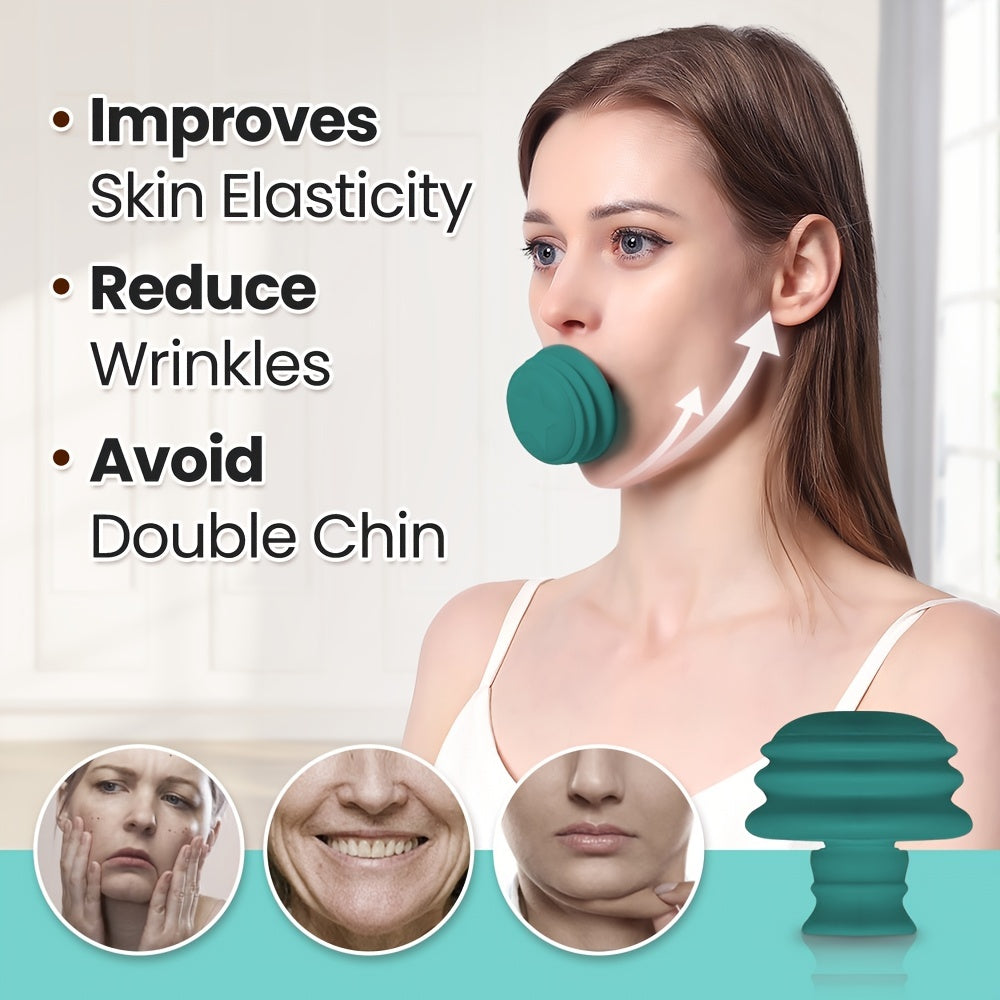 Portable Green Jaw Face Neck Toning Exerciser for Women - Lift, Firm, and Tone Your Skin with V-Shaped Double face Exerciser - Cute and Convenient Mouth Exercise Tool