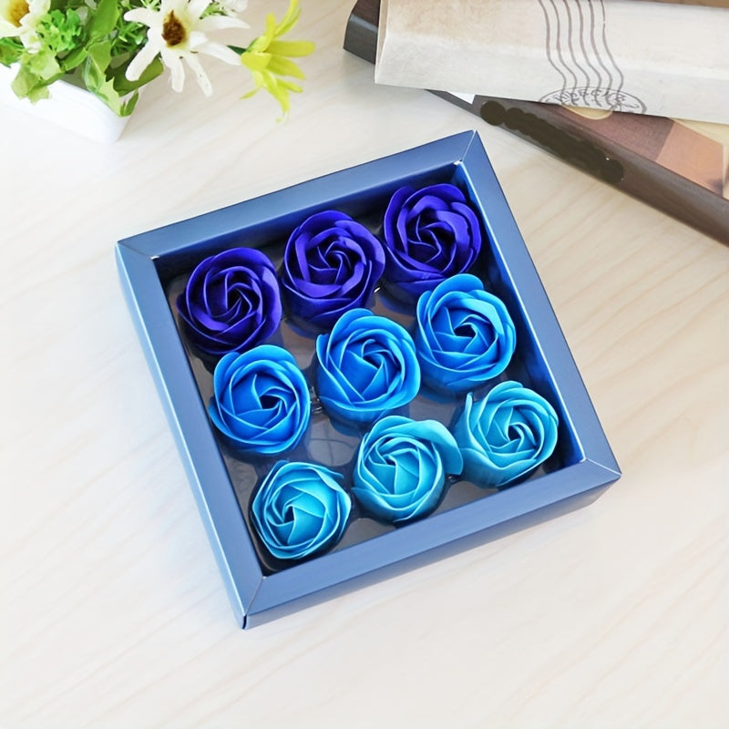 9pcs, Roses Soap Flower Gift Box Christmas Gift Mother's Day Valentine's Day Gift Box Wedding Housewarming Bridesmaid Gift Activity Small Gift