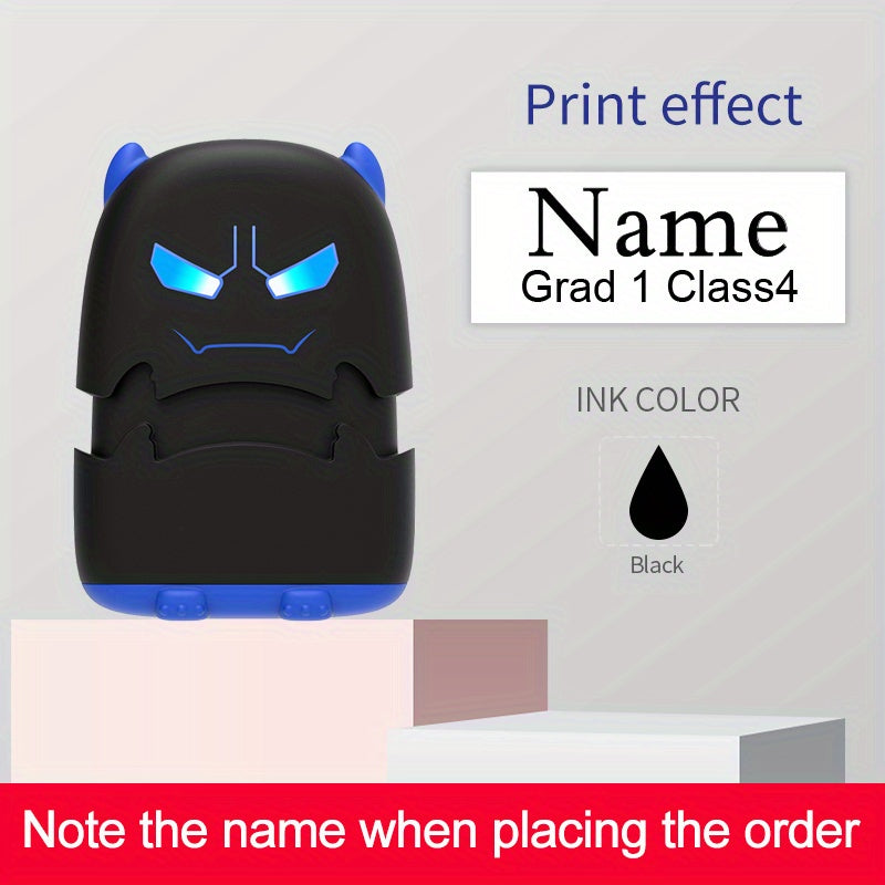 1pc Black Baby Name Stamp Custom-made DIY Gift for Children Seal Student Clothes Chapter Not Easy to Fade Security Cute Monsters Toy