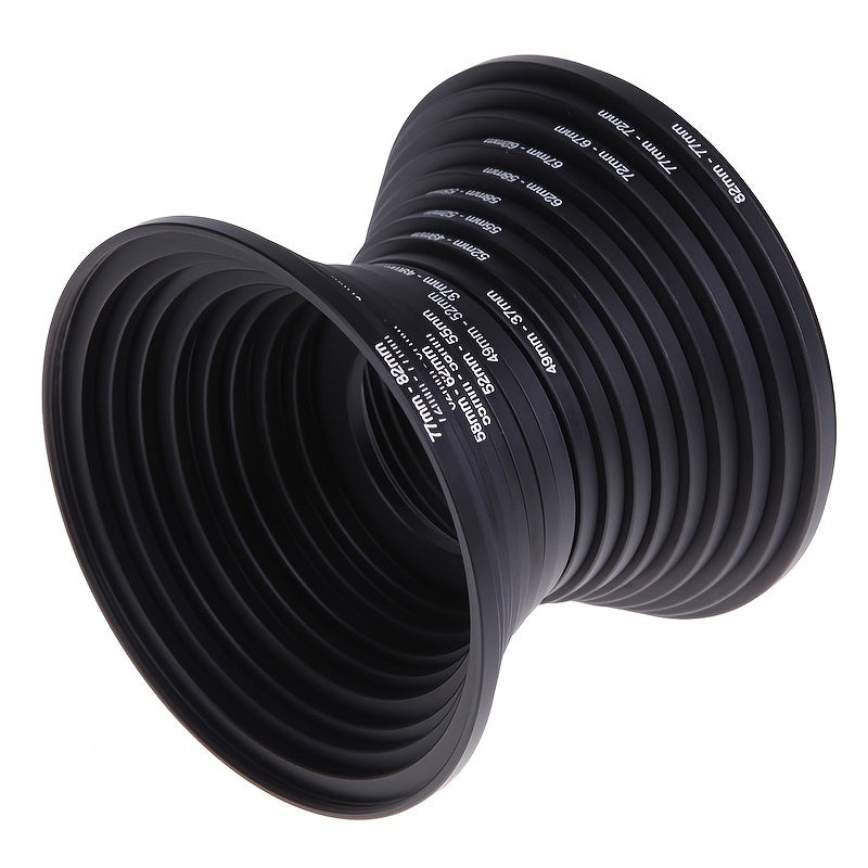 18pcs Camera Lens Filter Step Up And Step Down Lens Filter Stepping Adapter Ring 37 49 52 55 58 62 67 72 77 82mm For Nikon, Canon, Sony, Pacasonic, Fuji Pentax Olympus And Other SLR DSLR Camera Lens