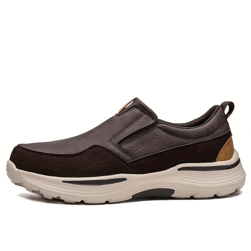 Plus Size Wide Fit Men's Lace-Up Loafers, Men's Canvas Lightweight Comfortable Walking Shoes