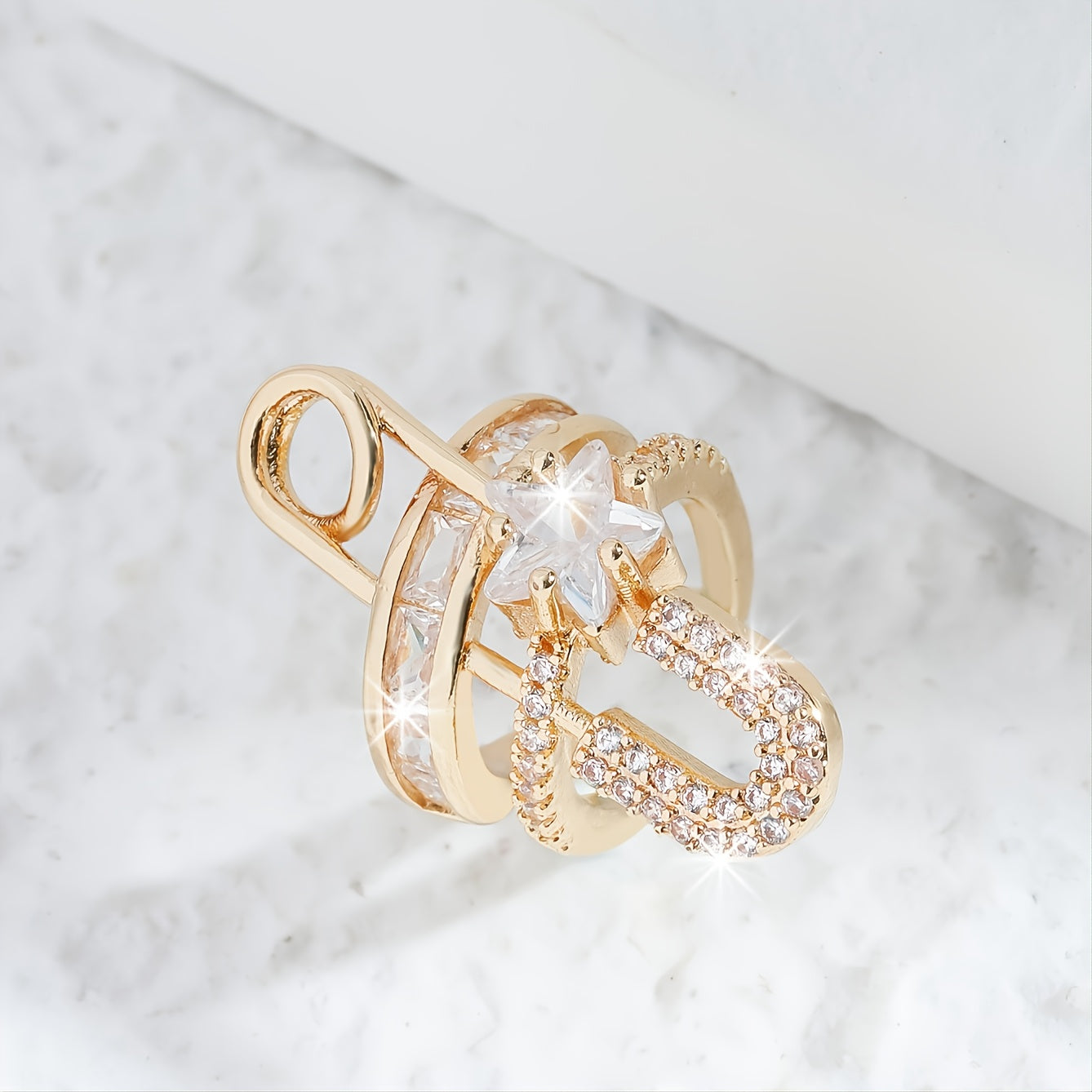 1pc of European and American Fashion Personality Synthetic Zirconia Copper Ear Bone Clip