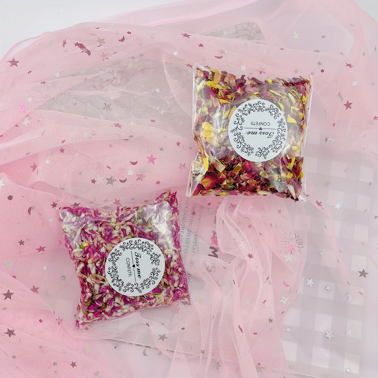 1pc/10g Dried Flower Floral Petals, Can Be Used For Wedding Scene, Birthday Scene, Indoor And Outdoor Landscaping Arrangement, Rain, Glass Bottle Decorations -winter, new year