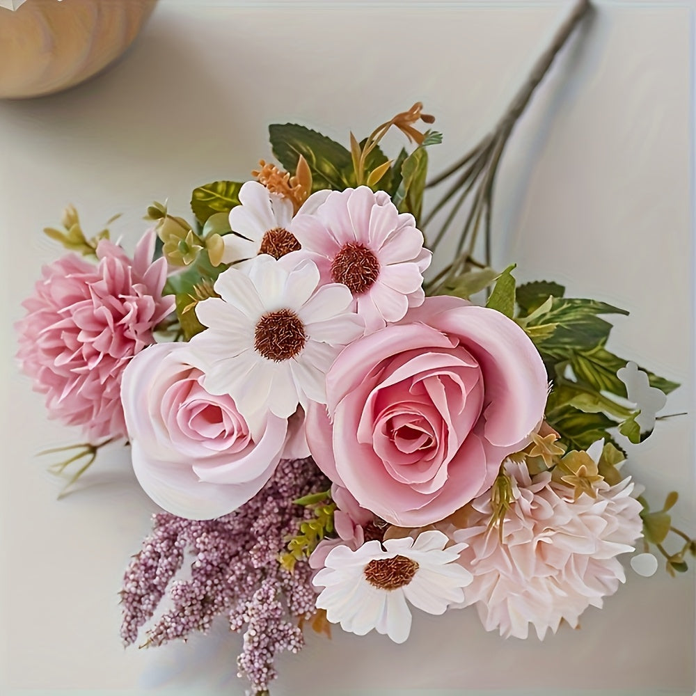 2 Bouquets of Vibrant Pink and White Peonies - Real Touch Artificial Flower Arrangement with Roses, Lavender, and Eucalyptus - Perfect for Weddings, Birthdays, Anniversaries, Mother'S Day - Indoor/Outdoor Decor, Holiday Celeb