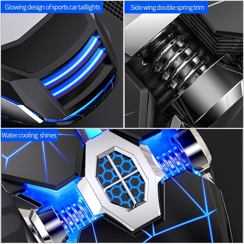 Silvery Carved Wired Mouse for E-Sports Gaming, Silent and Sound Chicken-Eating Mouse Macro for Desktops and Laptops