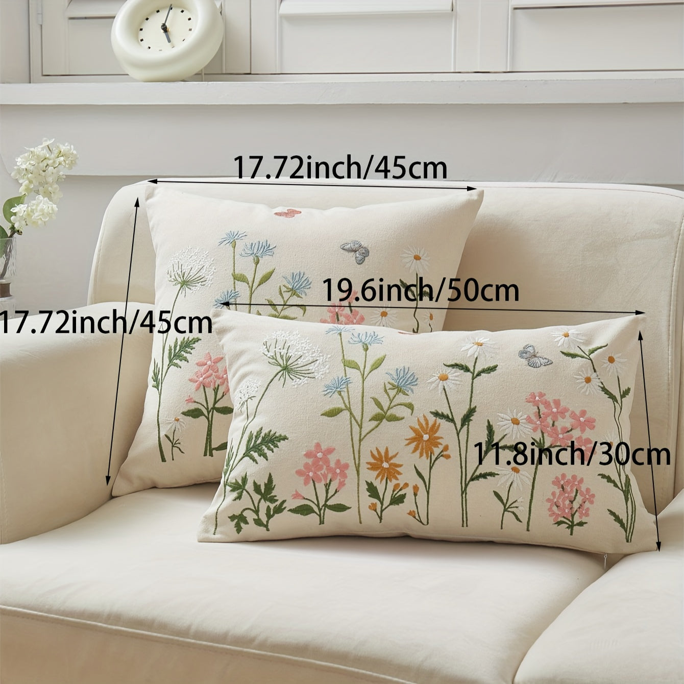 1pc Vibrant Floral Plant Flower Pattern Cushion Cover - Premium Polyester Decorative Pillow Case for Living Room, Bedroom & Sofa - Exclusive Collectible Buildings Theme (Cushion Not Included)