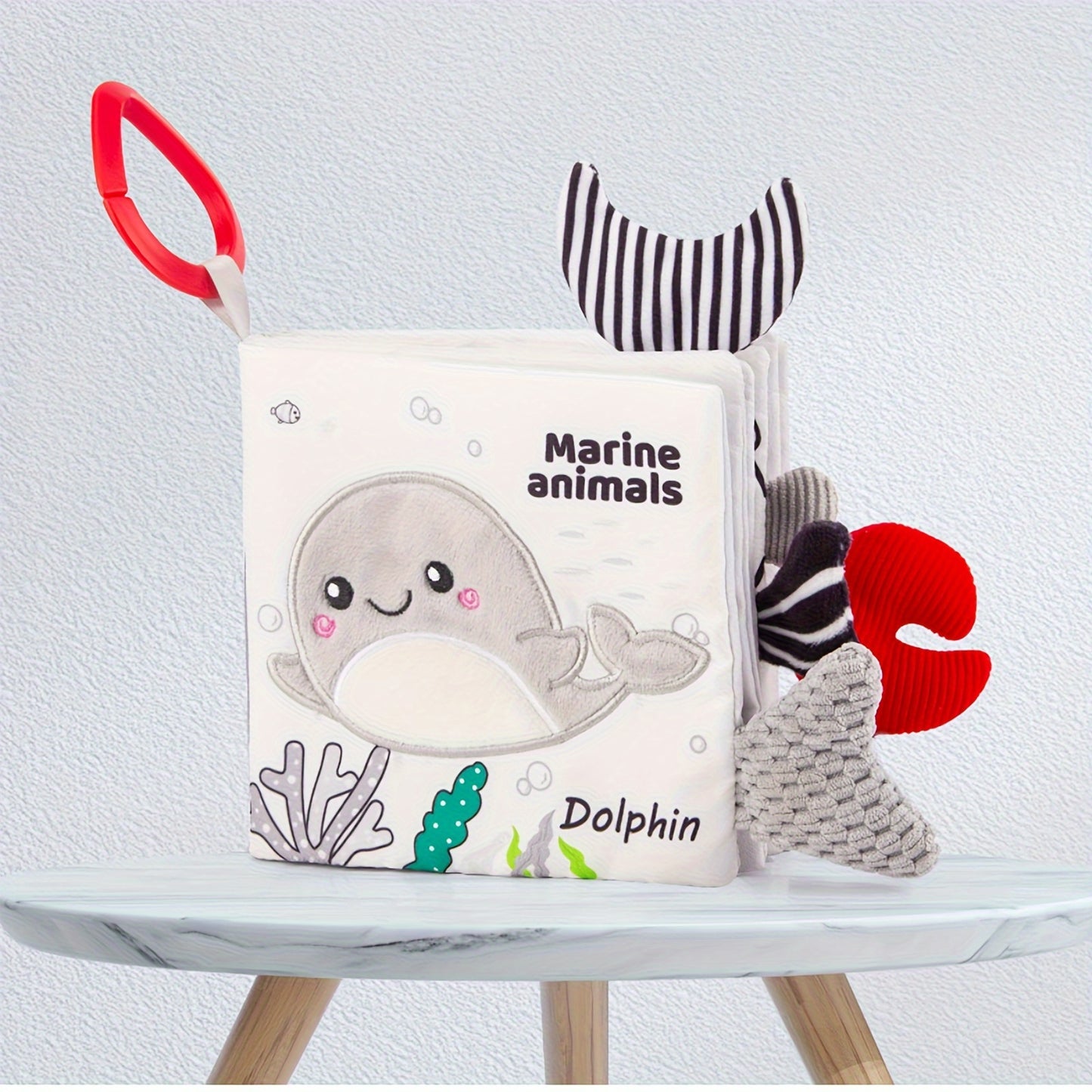 [3D Cloth Book] 3D Black and White Cloth Book | Early Education, Baby Cognitive Toys, Not Tear, Can Bite, Halloween Christmas Gifts