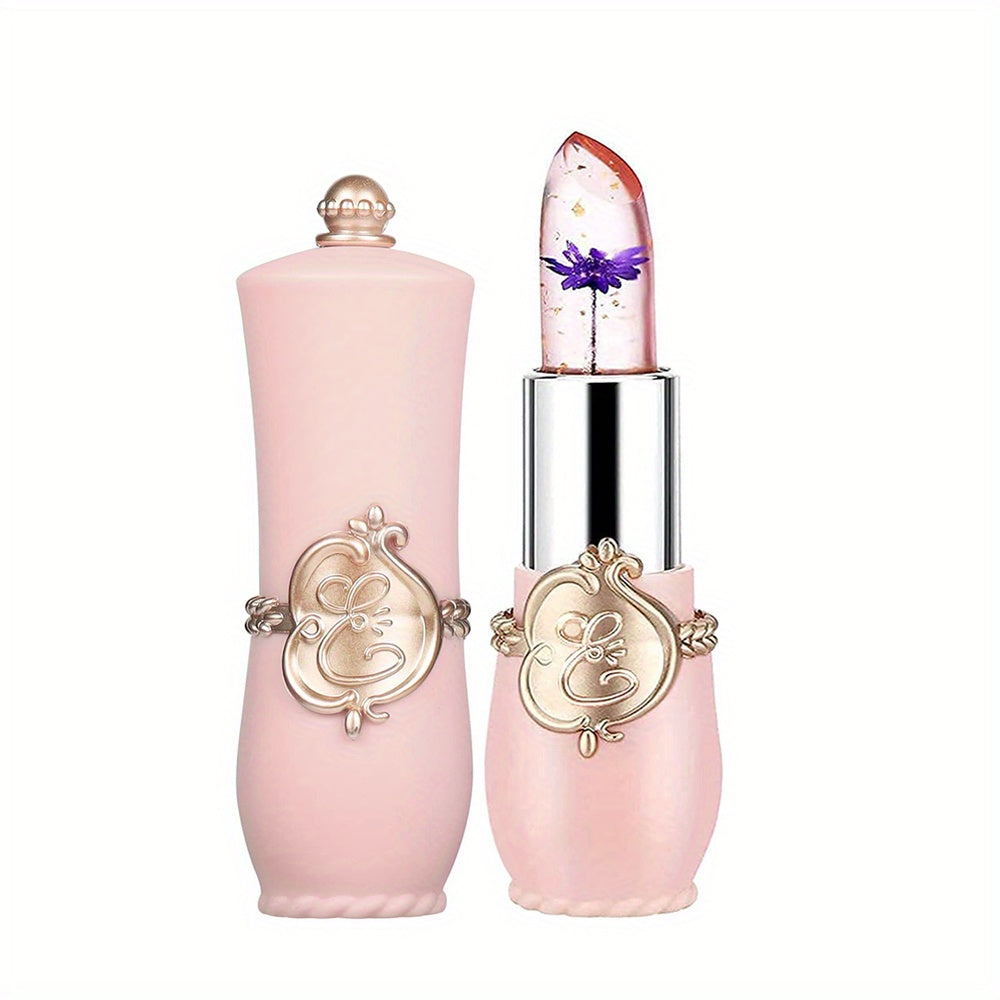Crystal Dry Flower Jelly Lipstick, Magic Temperature Color Changing Lip Balm, Long Lasting Nourishing Moisturizing Lip Gloss Valentine's Day Gifts
