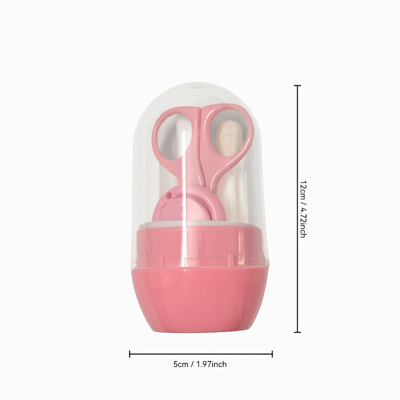 4pcs Infant Grooming Kit, 4-In-1 Nail Clipper Set, Includes Nail Clippers, Scissors, Nail File, And Tweezers