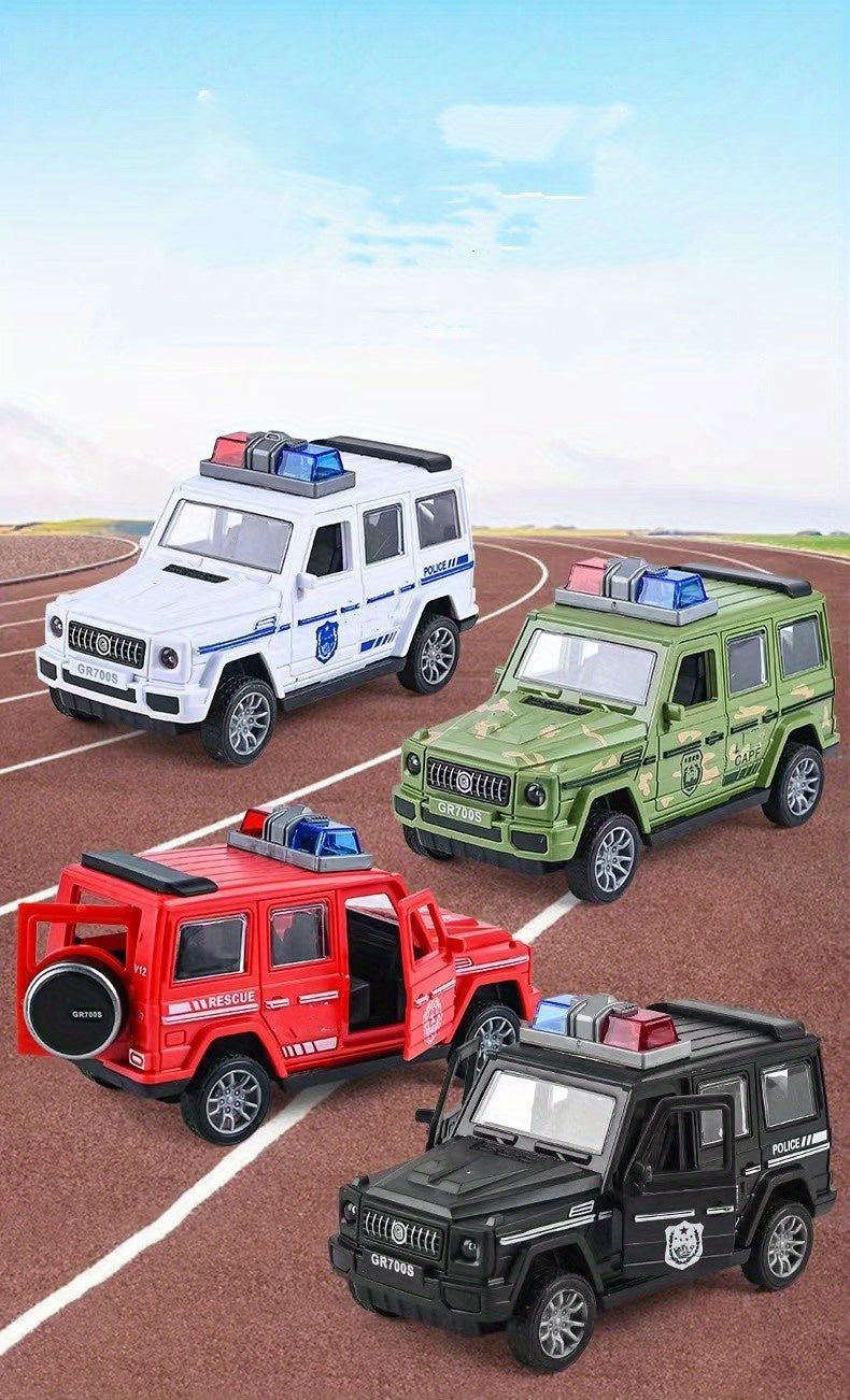 Toy Car Inertia Drop Resistant Openable Door Police Car Fire Truck Model Off-road Small Car