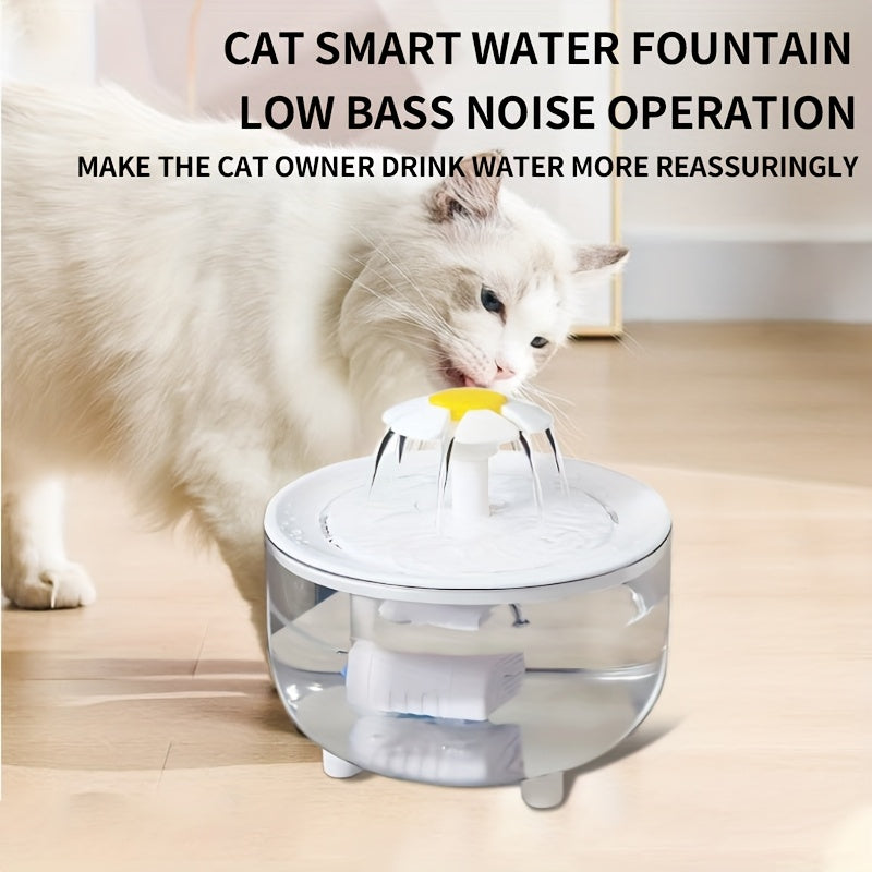 Automatic Flower-Shaped Pet Water Fountain - Large Capacity - Cat & Dog Drinking Fountain with Gravity-Fed System, Low Voltage Safe Operation (Under 36V) for Cats & /Medium Dogs - Plug & Play Water Dispenser, Dog Water Founta