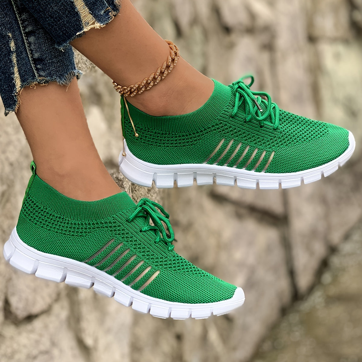 Flying Weave Casual Sneakers, Women Shoes