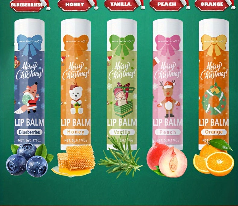 Gift Set 10pcs/Box Deep Hydration Long-Lasting Moisturizing Lip Balm Set Smooth Lips Christmas Theme Gift New Year Gift Valentine'S Day Gift, Travel Lip Balm Set, Texture(s) ranged from Gel beads + normal forms, Warm Pink+you