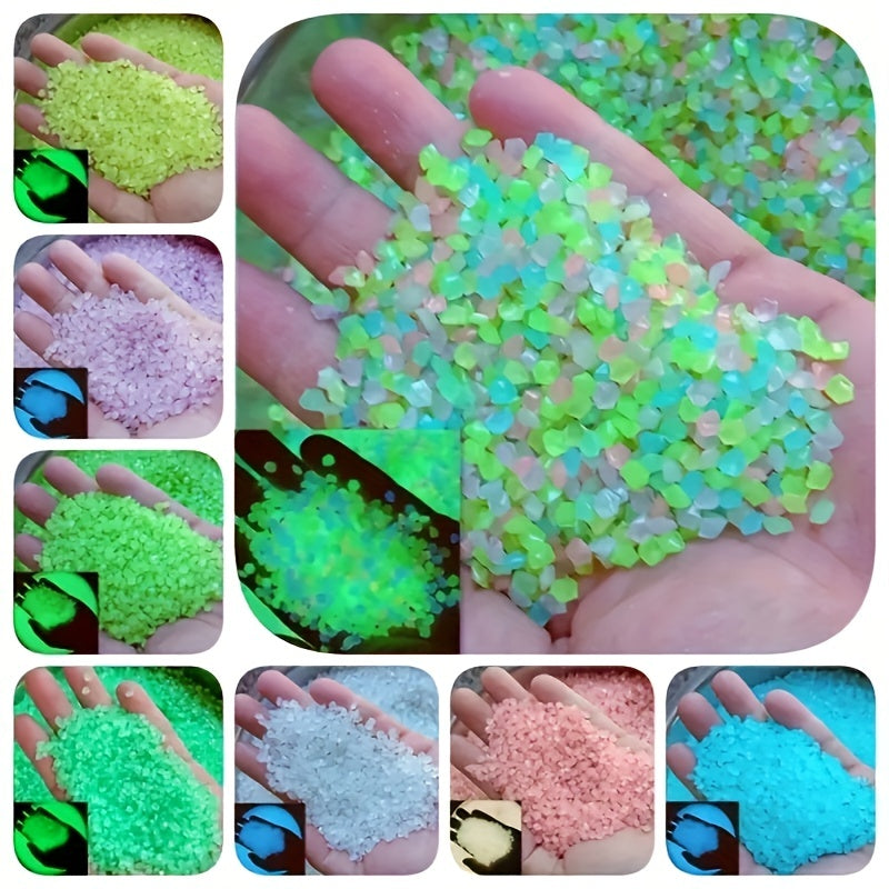 1000pcs/bag Garden Gardening Aquarium Viewing Fluorescent Small Gravel Broken Vase Hourglass Luminous Sand Fluorescent Particles, 25g