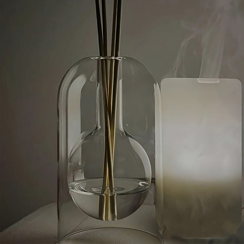 1pc Elegant Glass Aromatherapy Diffuser Bottle - Unscented Decorative Home Fragrance Vase for Reeds - Suitable for Christmas, Easter, Thanksgiving, Valentine's Day