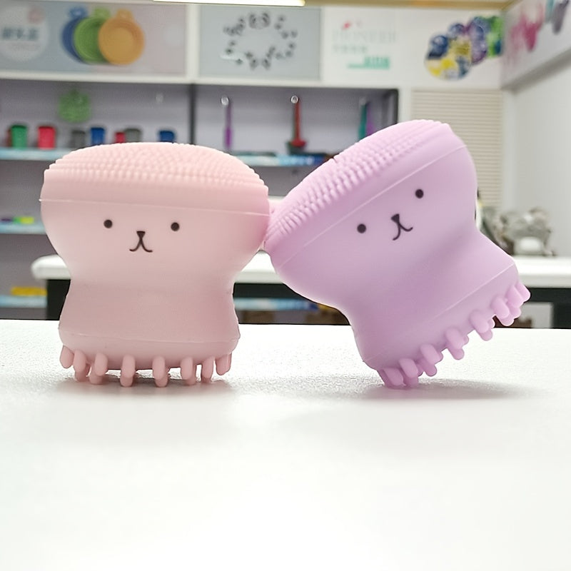 [Mini Octopus Deep Clean Brush] Exfoliating Facial Cleaning Scrubber Brush, Octopus Shape Silicone Miniature Face Deep Clean Tool, Face Massage Scrub Brush, Manual Face Washing, Fit For Daily Skin Care