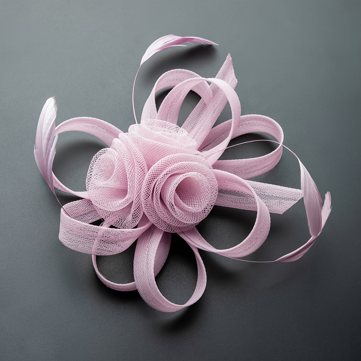 1pc Elegant Women'S Fascinator Headband - Polyester Mesh Flower Veil with Feather Detail for Cosplay, Bridal, Wedding, Tea Party, Church Hat Accessory, Derby Racing - Birthday Gift, Carnival/Mardi Gras/Masquerade