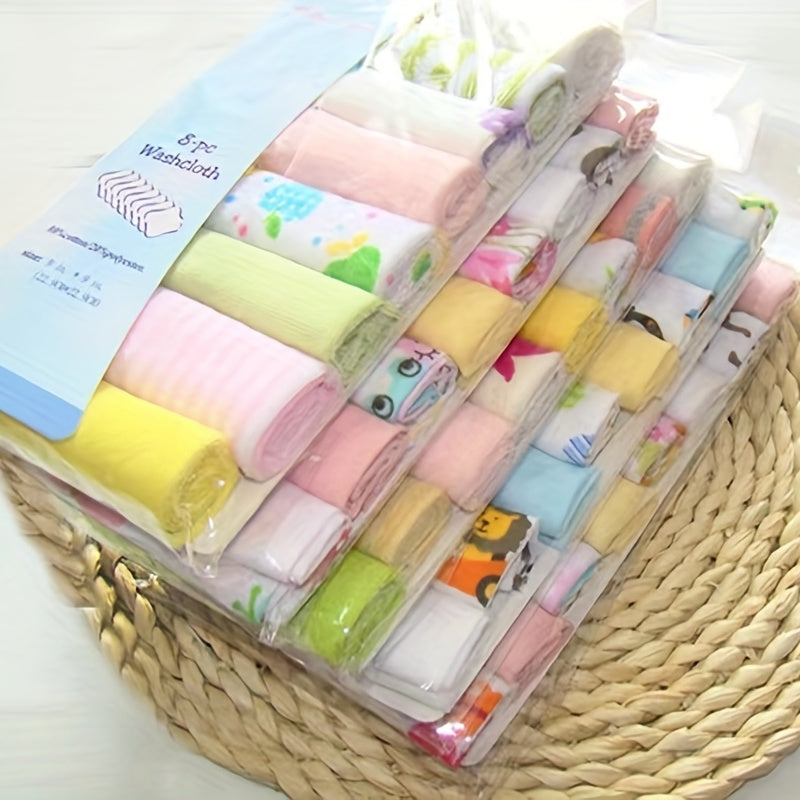8pcs Adorable Baby Nursing & Feeding Towel Set - Soft, Absorbent, Multi-Use Washcloths, Bibs & Burp Cloths - Gentle on Sensitive Skin, Unisex for Boys & Girls - Perfect Gift for Baby Showers, Christmas, Halloween, Thanksgivin