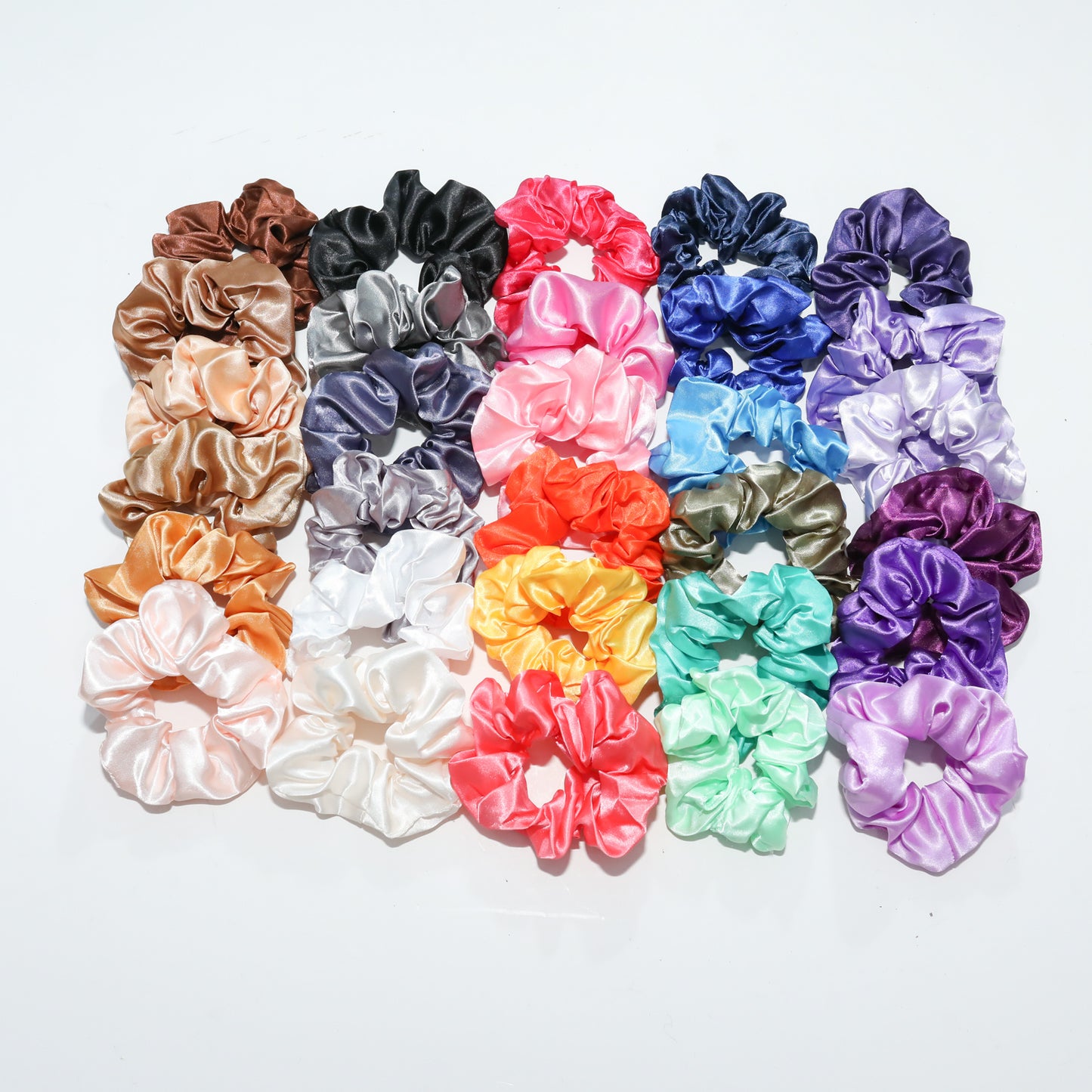 30pcs Solid Color Stain Hair Scrunchies For Women   Sleep, Soft Imitation Silk Scrunchie, Fit For Curly Fine Thick Thin Hair