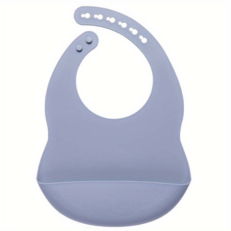 Baby Soft Bib, Simple Plain Color Blank Pattern Adjustable Size Silicone Bib for 1 Year Old +, Christmas, Halloween, Thanksgiving Day Gift Easter Gift