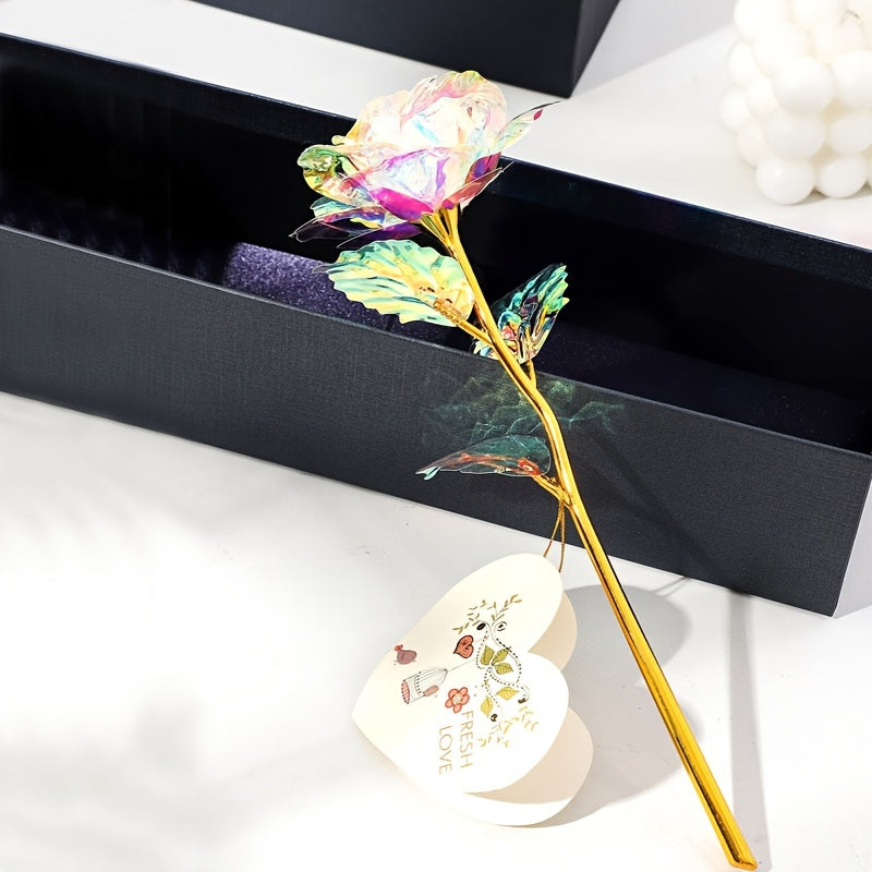 1 Set Exquisite Artificial Rose Flower - Realistic Valentine's Day Simulation Rose with Gift Box, Romantic Handmade Design, Perfect for Girlfriend, Party, Wedding, New Year Gift, Anniversary, Birthday, and Special Occasions