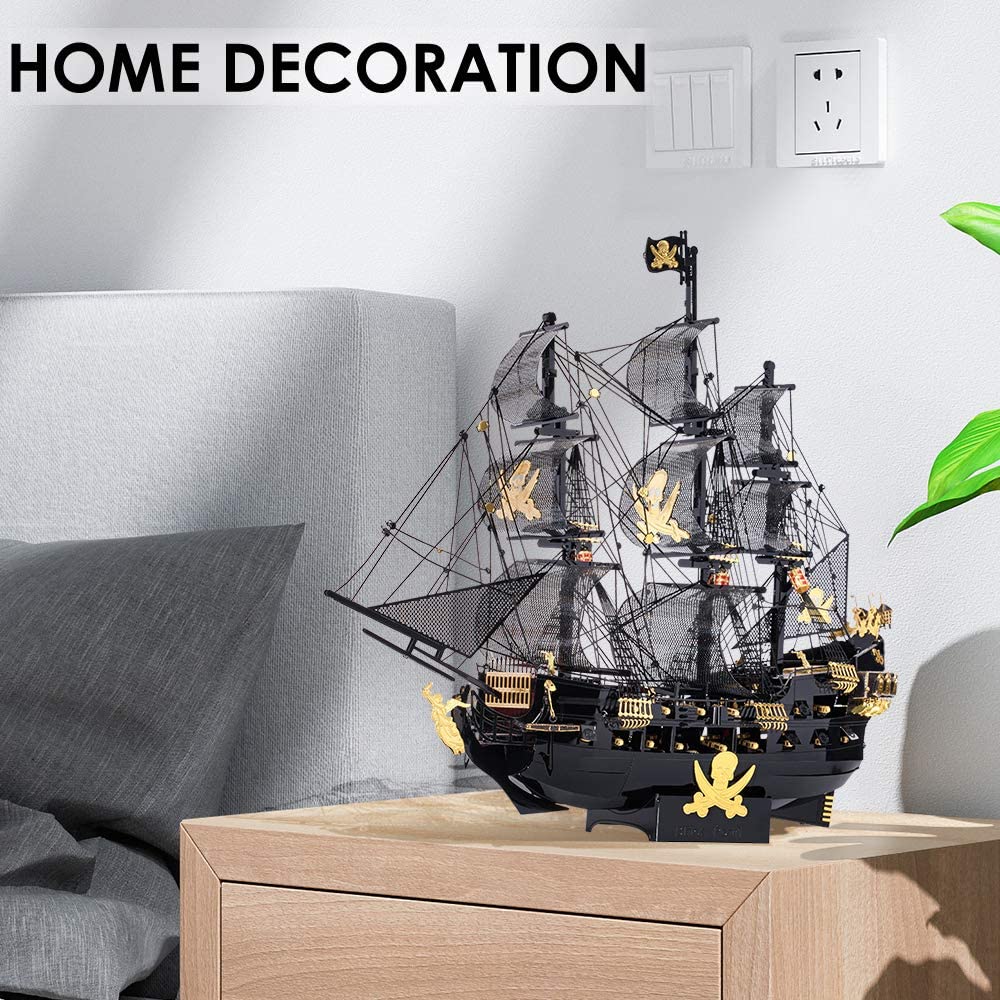 Piececool Metal 3D Puzzles for Adults, Flying Dutchman Pirate Ship Model Kits, 3D Watercraft Model Building Kit, DIY Craft Kits Difficult 3D Puzzles for Family Time, Great Birthday Gifts