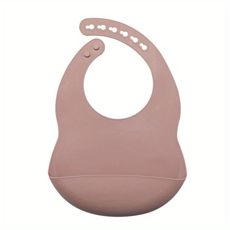 Baby Soft Bib, Simple Plain Color Blank Pattern Adjustable Size Silicone Bib for 1 Year Old +, Christmas, Halloween, Thanksgiving Day Gift Easter Gift