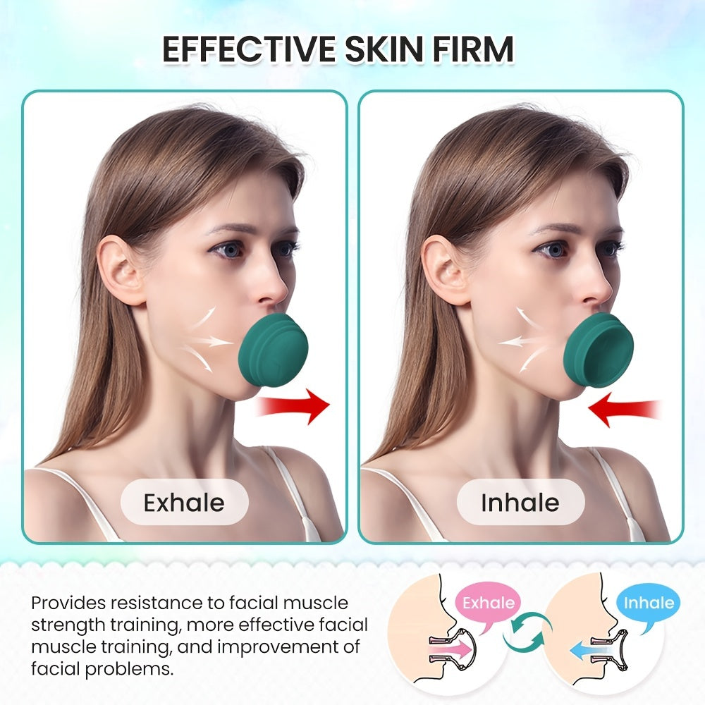 Portable Green Jaw Face Neck Toning Exerciser for Women - Lift, Firm, and Tone Your Skin with V-Shaped Double face Exerciser - Cute and Convenient Mouth Exercise Tool