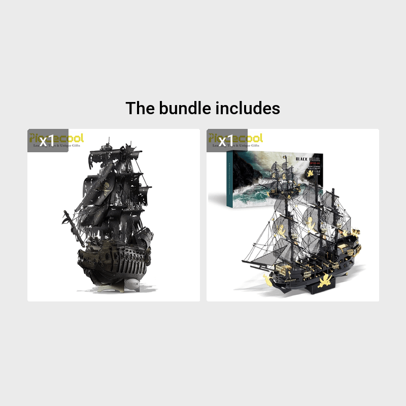 Piececool Metal 3D Puzzles for Adults, Flying Dutchman Pirate Ship Model Kits, 3D Watercraft Model Building Kit, DIY Craft Kits Difficult 3D Puzzles for Family Time, Great Birthday Gifts
