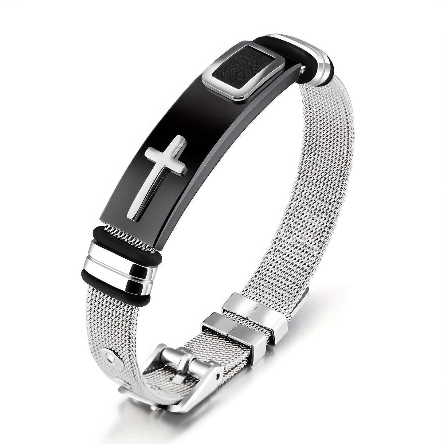 New Cross Titanium Steel Personality Men's Personality Bracelet Glossy Jewelry Popular Fashion Stainless Steel Bracelet