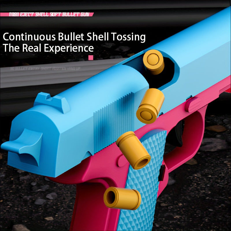 New Style Toy Gun Soft Clip Pistol [Upgradeable Continuous Shot] Short Bit Suspension Mode Clip And Pull Back Action, Toy Foam Blaster, Educational Toys Models Halloween Christmas Gift