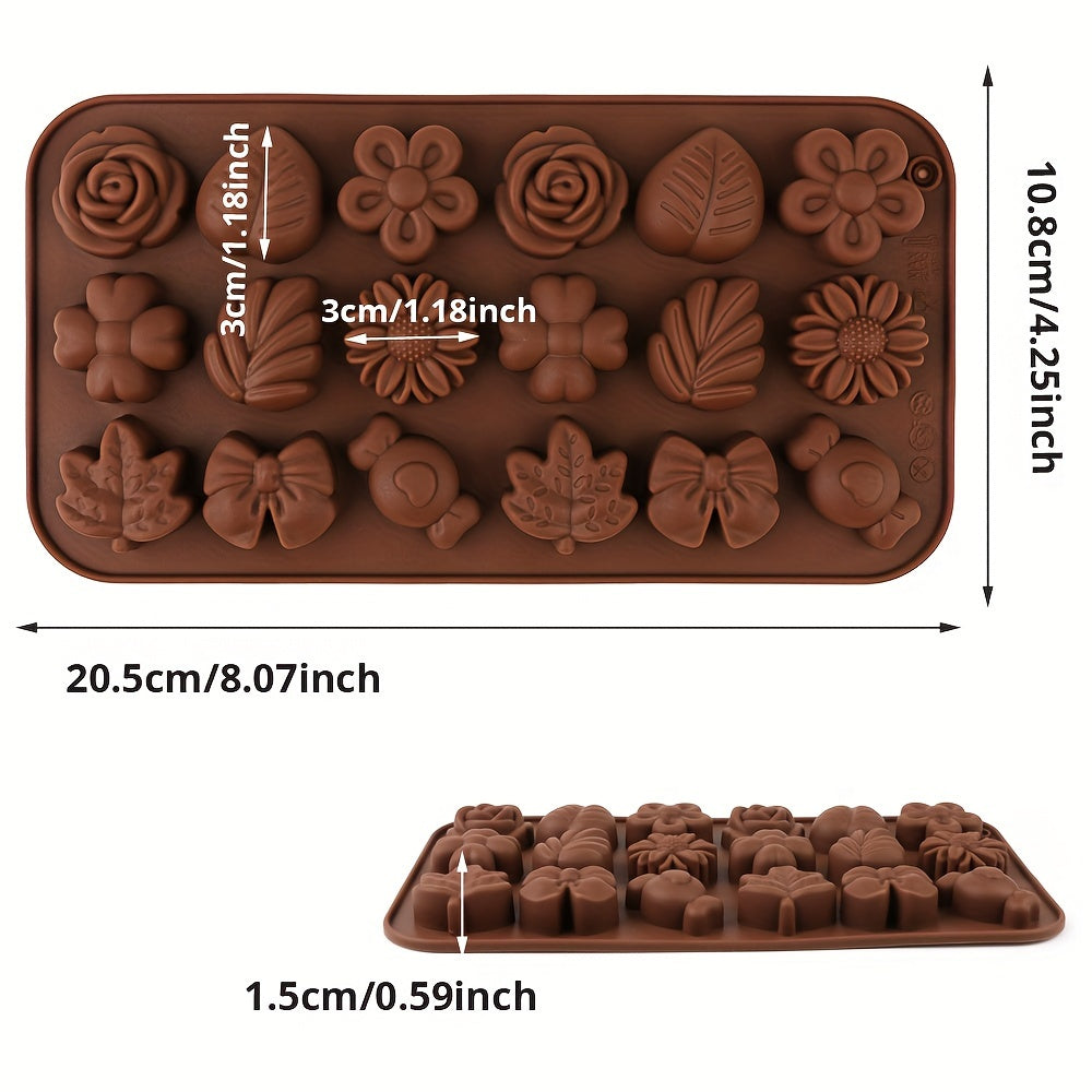 18-Cavity Silicone Chocolate Mold - Flower Shaped, BPA-Free for DIY Candy & Baking - Perfect for Weddings, Holidays & Parties