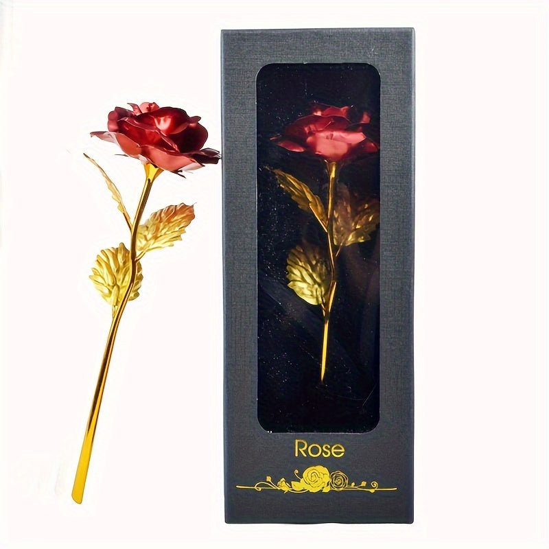 1 Set Exquisite Artificial Rose Flower - Realistic Valentine's Day Simulation Rose with Gift Box, Romantic Handmade Design, Perfect for Girlfriend, Party, Wedding, New Year Gift, Anniversary, Birthday, and Special Occasions