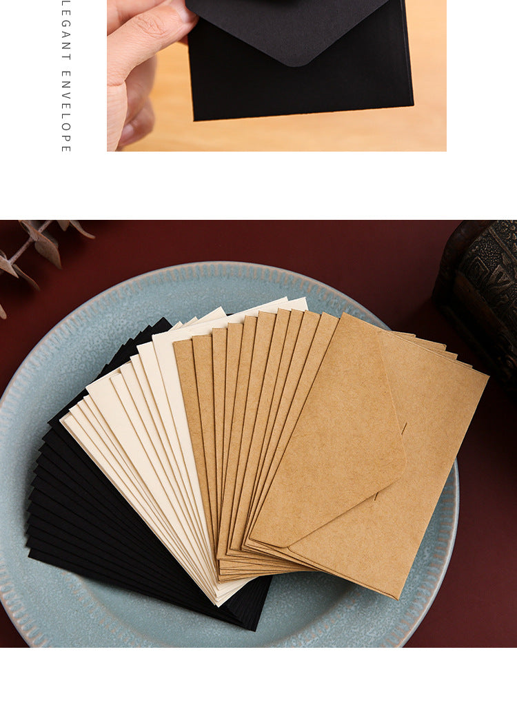 50pcs Kraft Paper Vintage Square Mini Envelopes, Self-Sealing Greeting Card Holders for Thanksgiving & Everyday Use